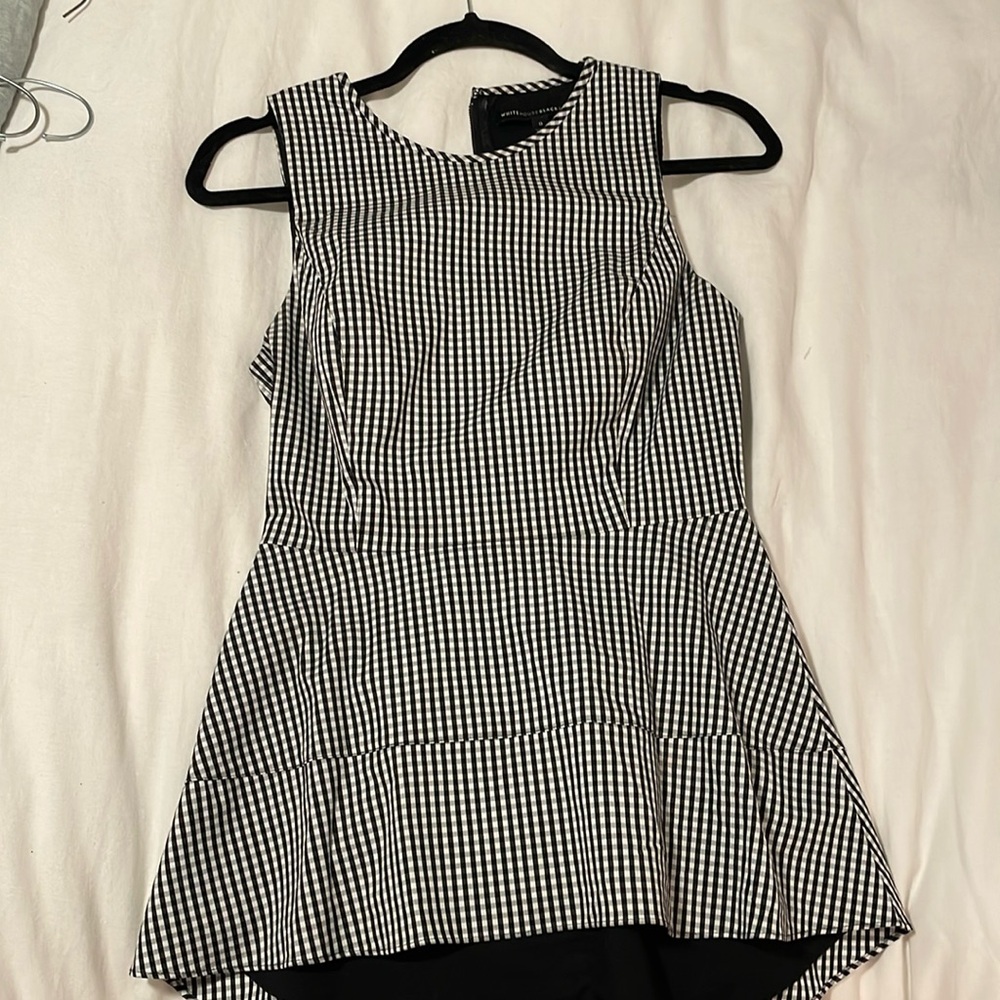 Black House White Market checkered peplum top